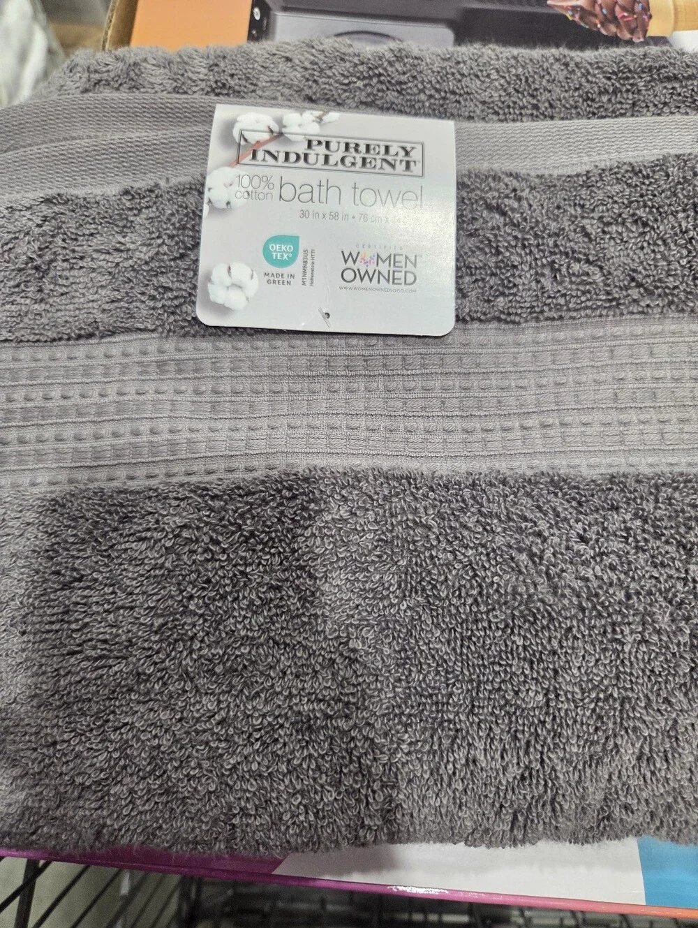 Purely Indulgent bath towels 30”X58” Gunmetal Gray Oeko-Tex NWT QUANTITY 2 Each